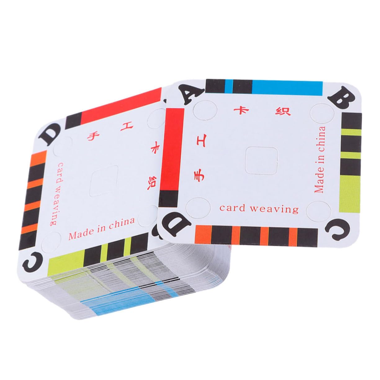HAPINARY 60pcs Hand-Made Weaving Cards Square Weaving Card Paper for DIY Craft Basket Supplies
