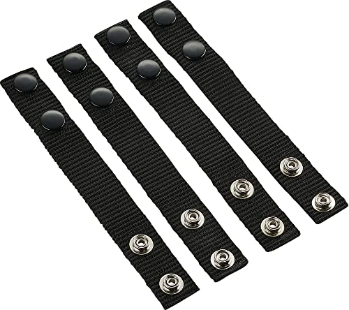 Perfect Fit Shield Wallets 1 Inch Nylon Duty Belt Keepers with Black Snaps for 2 1/4 inch wide belts (Pack of 4) Nylon and black double snap