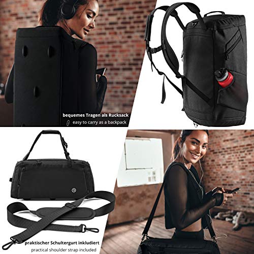 Sporttas Gymbag Reistas 40L / 60L | Trainingstas met Rugzak-Functie Schoenencompartiment Vak voor natte Kleding | Sportrugzak Fitness Tas Weekender Zwemtas Duffelbag Sportzak Fitnesszak Sportbag Heren - Image 4