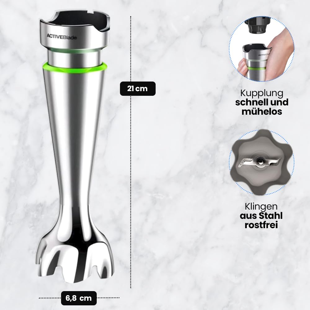 Anakel Home Ersatz Mixfuß Edelstahl kompatibel mit Braun Multiquick 9 - Stabmixer Schaft für MQ9037 MQ9087 MQ9187 Type 4200 | Pürierstab Ersatzteil 7322115504