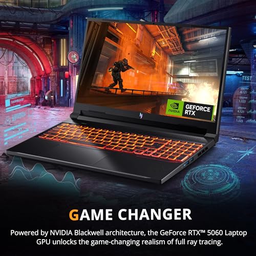 Image of acer Nitro V 16 16 inch WUXGA 180Hz Gaming Laptop, Intel Core 7 240H, 16GB DDR5, 2TB Storage(1TB SSD+1TB Docking Station), GeForce RTX 5060, Backlit Keyboard, Copilot+PC, Nitro Mouse, Win 11, Black