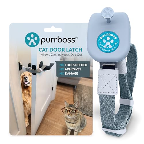 Purrboss Adjustable Cat Door Latch to Keep Rooms Accessible for Pets...