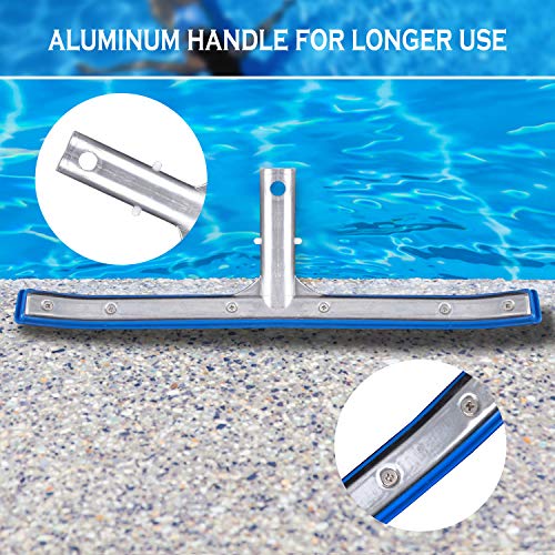 Pool Brush, 17\" Pool Algae Brush Head with Aluminum Back and PVC Bristles, Pool Broom Brushes for Cleaning Swimming Pool Tile Wall and Above Ground Pool (No Pole Included)