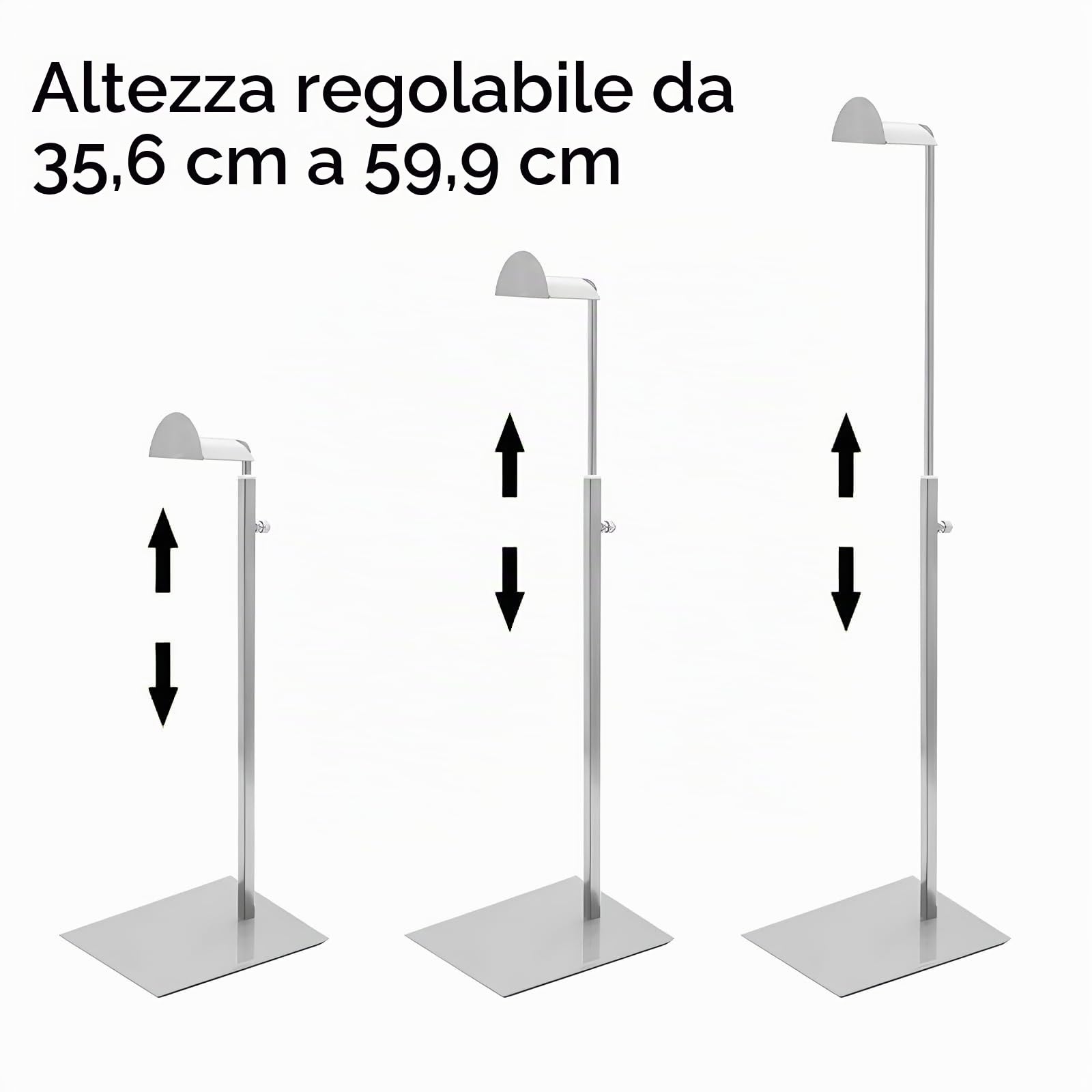 2 Pezzi Espositore per Borse in Metallo, Supporto Borse Acciaio Inossidabile Altezza Regolabile, Display per Borse Regolabile in Altezza, Espositore per Borse, per Cappello, Borsa, Gioielli