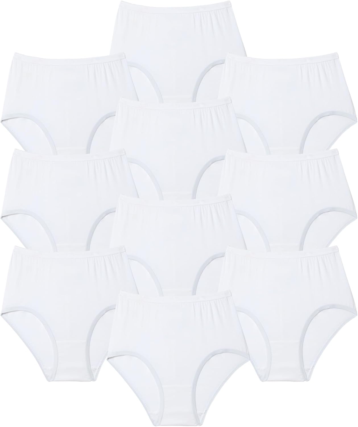 Comfort Choice Plus Size Full Coverage Cotton Brief 10-Pack