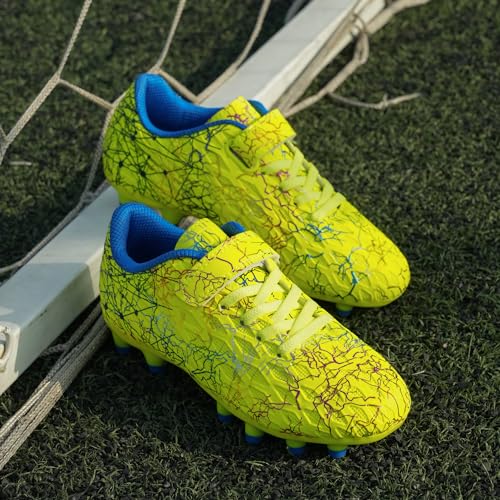 Image of brooman Kids Firm Ground Soccer Cleats Boys Girls Football Cleats with Soccer Socks