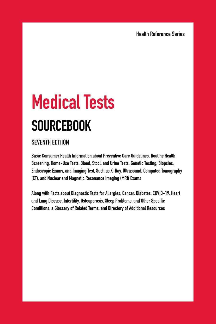 Buy Medical Tests Sourcebook (Health Reference) — BookShops.in