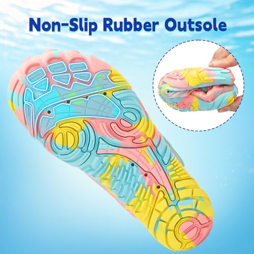 Image of Kids Water Shoes Boys Girls - Wide Toe Box Quick Dry Barefoot Shoes Breathable Non Slip Aqua Athletic Sneakers for Swim Beach Pool Kayak Hiking Sand Walking Travel Essentials (Little Kid /Big Kid)