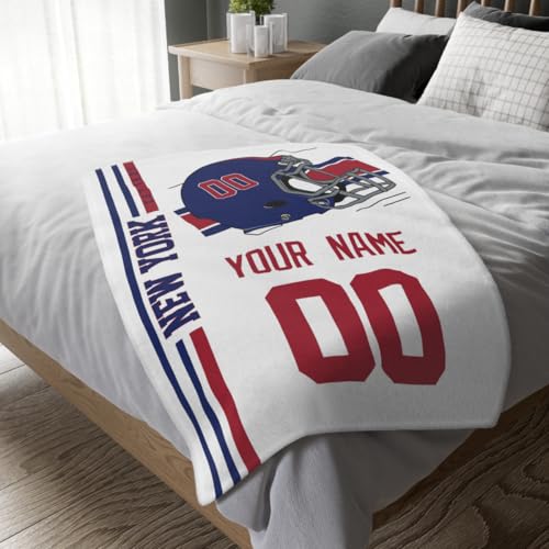 Image of New York Throw Blanket Custom Name and Number Personalized Gifts for Men and Women