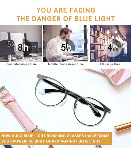 Image of DUCO Unisex Anti Eyestrain Blue Light Blocking Glasses Anti Blue Ray Computer Reading Gaming Glasses DC308
