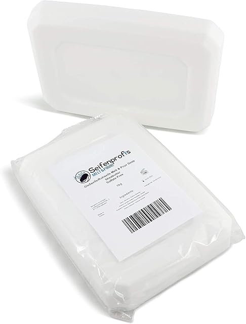 Seifenprofis Bio masło shea 1 kg, bez SLS + SLES, mydło glicerynowe, surowe mydło, baza mydlana do odlewania mydła, 100% wegańskie