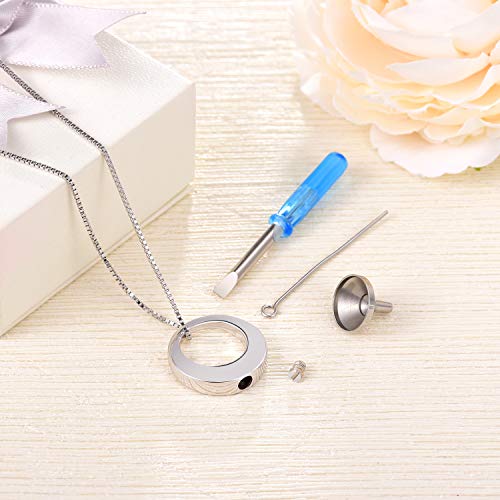Beilin Sterling Silver Circle Of Life Eternity Memorial Urn Necklace Always With Me Cremation Jewelry Pendant Necklaces For Ashes (Silver) #TOP5