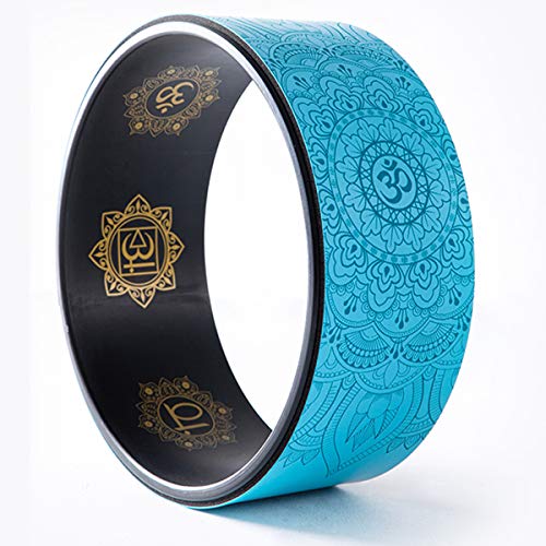 ZXYSR Yoga Wheels, Yoga Prop Stretcher Roller Wheel Abdominal Exerciser Indoor Fitness Equipment for Back Pain Yoga Wheel Ring Pose Stretching Flexibility Improving Backbends,Blue