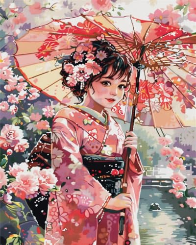 Broderie Point de Croix Geisha Décoration Murale Salon Kit Complet 14CT LFYNIORS
