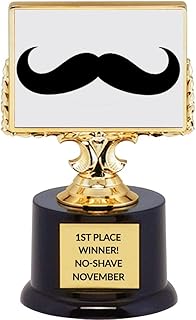 Mustache Trophy - No-Shave November - Movember Winner Trophy with Free Custom Engraving - 6 1/4" Tall