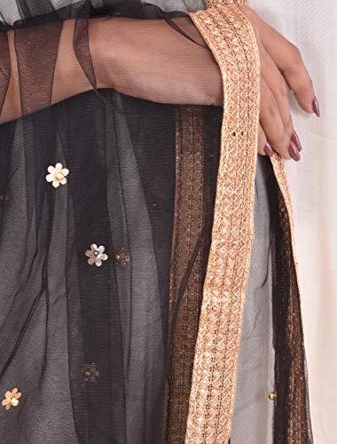 Image of YOUTHQUAKE Women's Embroidered Net Dupatta