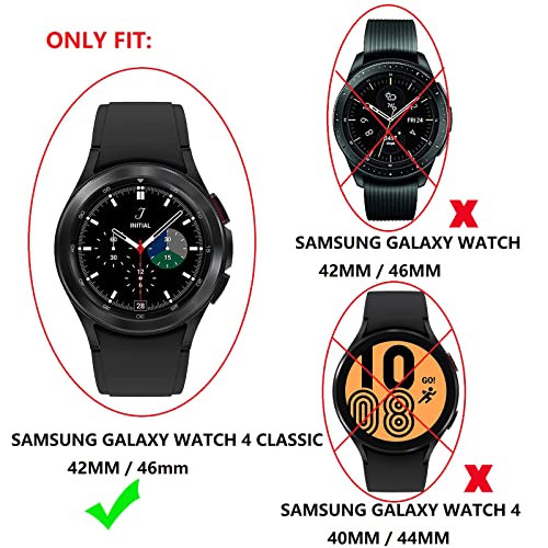 Case Compatible With Samsung Galaxy Watch 4 Classic 42Mm 46Mm Case Frame Pc Protective Cover With Rotatable Bezel Ring For Galaxy Watch 4 Classic Smartwatch Band Accessories (46Mm, Black) #TOP1