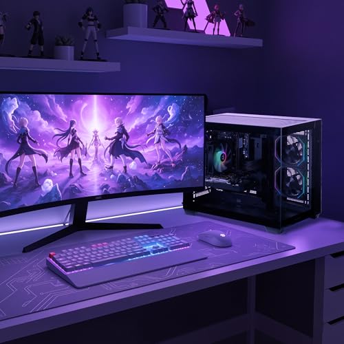 Image of MLOONG Gaming PC AMD Ryzen 5 5500 Desktop, NVIDIA GeForce RTX 3050 6GB Graphics Card, 16GB RAM 1TB NVMe SSD, 650W 80+ PSU, WiFi, Windows 11 Prebuilt Desktop Computer for Gaming & Productivity Black