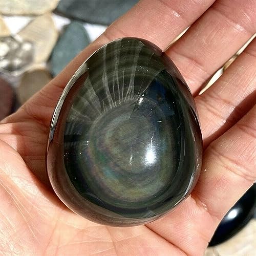 Œuf en obsidienne arc-en-ciel décoration zen pour votre espace de yoga
