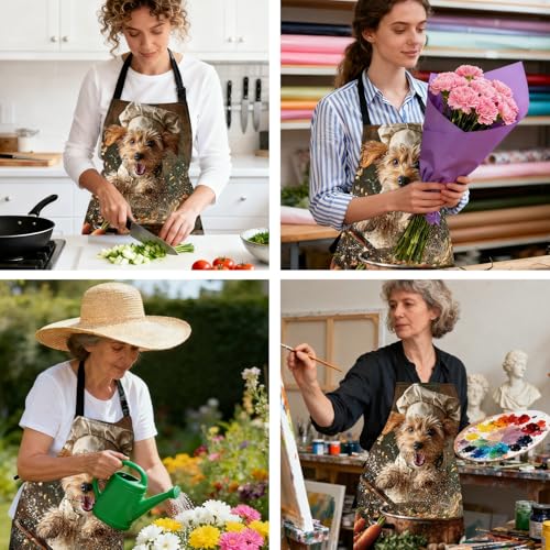 Image of Nuxovilar Cute Apron with Pockets, 26.77 * 30.7 Inches, Versatile for Meal Prep, Baking, Holiday Cooking