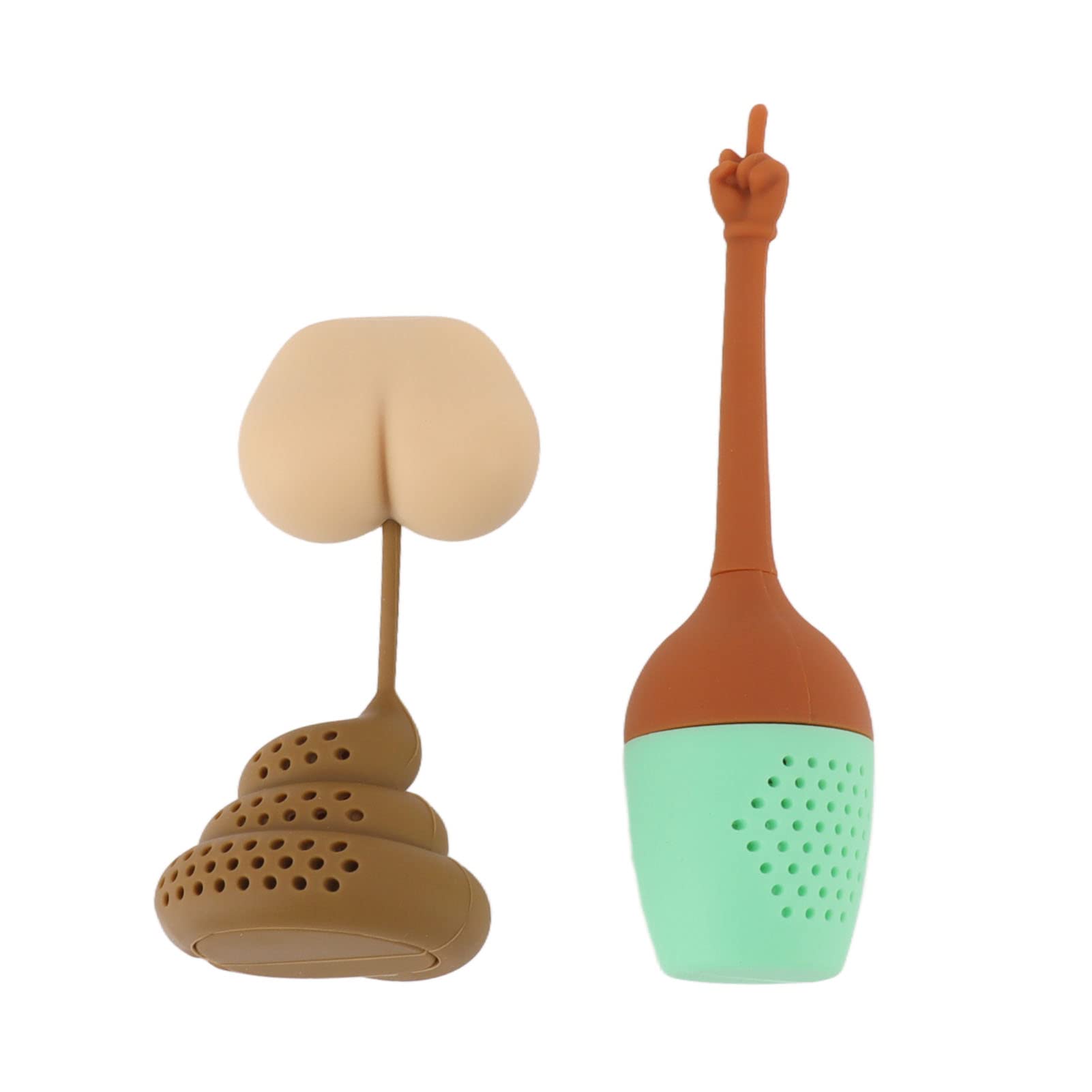 Cute Silicone Tea Infuser, 2Pcs Funny Loose Leaf Tea Infuser Ball Silicone Stool Shape Tea Strainers Funny Fake Poop Tea Steeper for Loose Tea