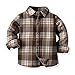 Flannel Shirt for Toddler Boys Western Cowboy Jacket Little Boys Long Sleeve Classic Buttons Down (Brown, 18-24 Months)