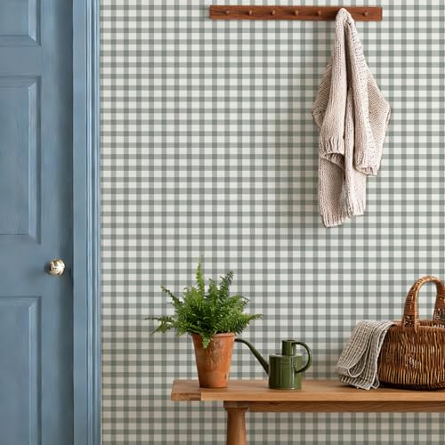 YXTII Plaid Peel and Stick Wallpaper 17.378.7 Striped Removable Wall Paper Contact Paper Wallpaper for Bedroom Boho Waterproof Self Adhesive Shelf Drawer Liner