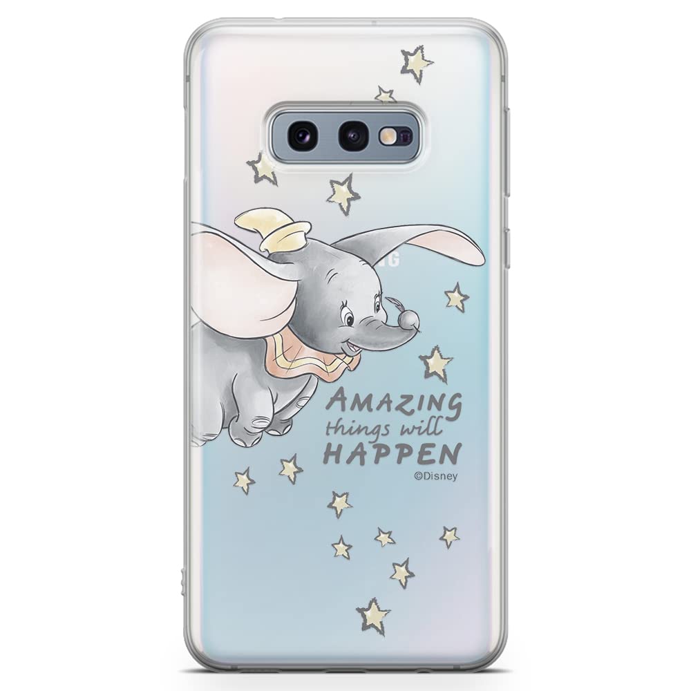 ERT GROUP mobile phone case for Samsung S10e original and officially Licensed Disney pattern Dumbo 010 optimally adapted to the shape of the mobile phone, partially transparent