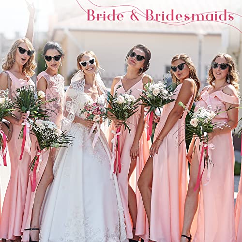 Xuhal 6 Pairs Bride Heart Rhinestone Sunglasses for Women Bachelorette Bridesmaid Glasses Wedding Favor Gifts3
