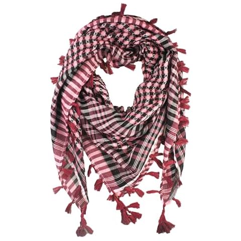 VIVIAN & VINCENT Shemagh Tactical Desert Scarf Keffiyeh Scarf Wrap for Men And Women (Hot Pink) Cover
