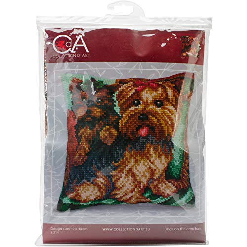 RTO Dogs On The Armchair Collection D'Art Stamped Needlepoint Cushion Kit, 40 x 40cm