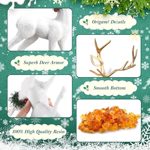 Wesiti UTE-WESITI-2330 4 Pcs Christmas Reindeer Figurines Decorations Christmas Reindeer Statue Standing Sitting Large Deer Decor thumb #4