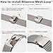 Milanese Metal Band Compatible with Apple Watch Ultra2 Ultra Band 49mm 46mm 45mm 44mm Men Women, Adjustable Parachute-style Buckle Titanium for iWatch Ultra/Ultra2/SE/Series 10/9/8/7/6/5/4