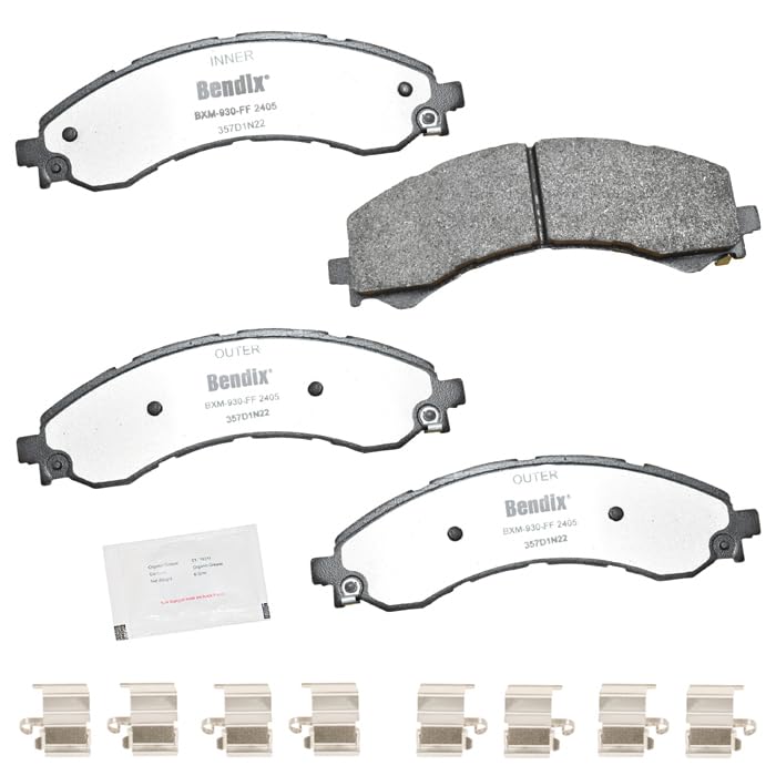 Image of Bendix Fleet Metlok MKD2405FM Semi-Metallic Rear Brake Pads for Chevrolet Express 3500 2023-2021, Express 4500 2023-2022, GMC Savana 2500 2021, Savana 3500 2023-2021, Savana 4500 2022-2021