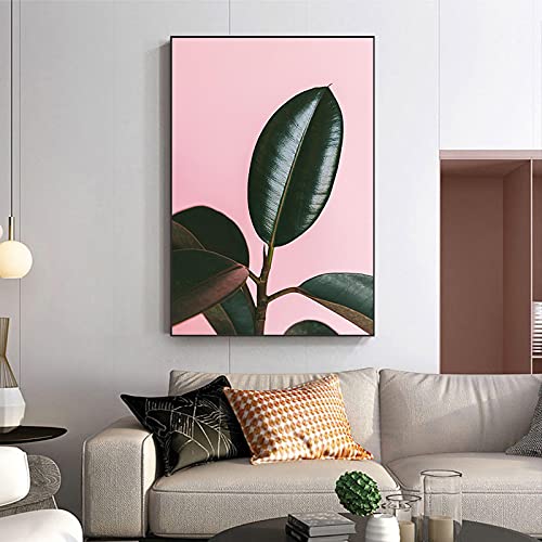 Affiche rose et verte abstraite nordique, poster mural 40x60cm