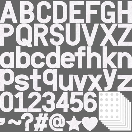 Image of Vuzvuv 295 Pcs Glitter Bulletin Board Letters and Numbers, 4 Inch Classroom Decor with Adhesive Points, Alphabet Cut Outs for School Display (White)
