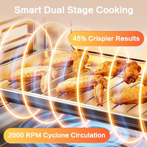 ROBAM Toaster Air Fryer Combi Oven, Countertop Steam Oven 20-in-1 with Convection Steam Roast & Bake, Multi-Stage Cooking, Self-Clean, 7 Modes, 30 Built-In Recipes, for Kitchen Pizza Baking (Beige)