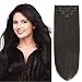 18" Clip in Extension Human Hair Clip Extensions Remy Hair Double Weft Off Black #1B 7pieces 105gram/3.7oz