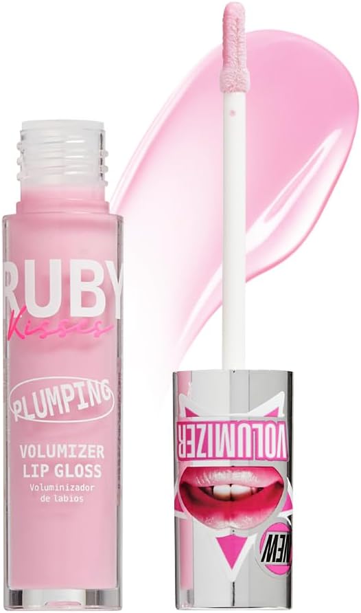 Plumping Lip Gloss, Hydrating High-Shine Volumizing Plumper with Hyaluronic Acid & Vitamin E For Fuller Lips With Sheer Color, 0.15 Fl Oz (Baby Pink)
