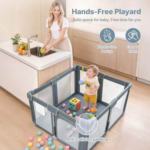Image of Dripex Foldable Baby Playpen, 50 x 50 Playpen for Babies and Toddlers