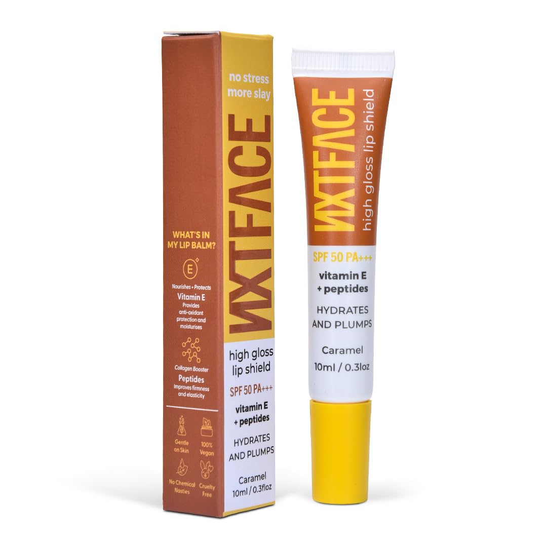 High Gloss Lip Shield, SPF 50 PA++++, Moisturizing, Peptide-Enriched, Vegan, Caramel, 10ml-image-30