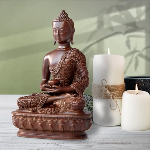 Estatua de Buda de Cobre 2.9 pulg Decoración Interior miniatura 4