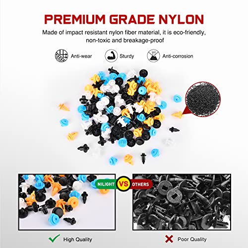 Image of Nilight 120Pcs Car Retainer Clips Fastener Remover 6.5mm 8mm 9mm 9.5mm 11mm Expansion Screws Replacement Kit Bumper Push Rivet Clips for GM Toyata Lexus Subaru