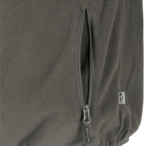 Image of Drake Waterfowl Camp Fleece Durable Moisture-Wicking Lightweight Breathable Full-Zip Casual Outdoor Hiking Vest with Pockets