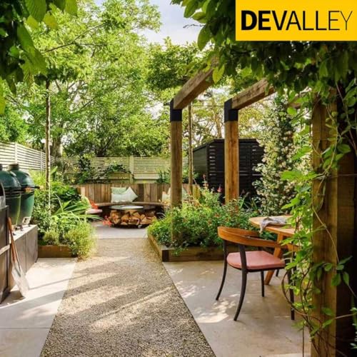 Image of 2-Way 30 Degree Angled Pergola Roof Brackets,L-Shaped Slant Post Brackets for 4 inch x 4 inch (Actual:3.5 inchx3.5 inch) Lumber,Heavy Duty DIY Wood Post Bracket for Pavilion,Porch,Deck with Screw(2pcs)