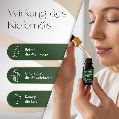 Kiefernöl Duftessenz hochkonzentriert für Diffuser und Saunaaufguss, intensiver Waldduft, ideal für Kerzen gießen, Seife, Wax Melts und DIY Raumduft