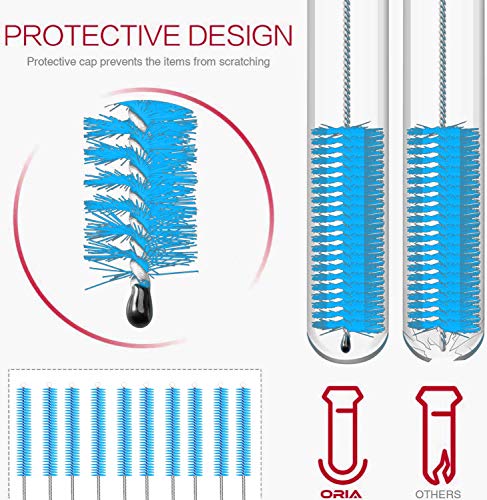 desin Long Straw Brush, Nylon Pipe Tube Cleaner 10-ihch X 2/5-inch Set of 10 (Blue)