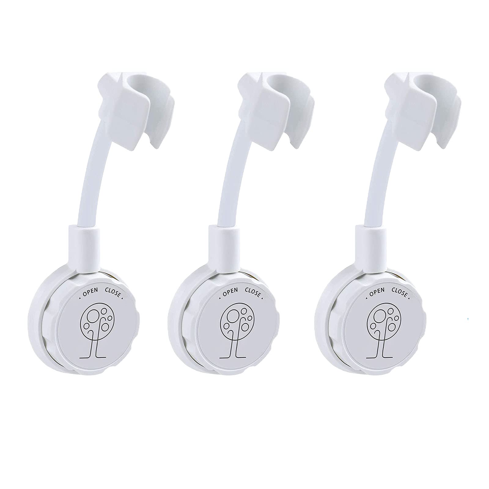 Soporte para cabezal de ducha ajustable con ventosa de pared, kit sin taladro de 3 piezas