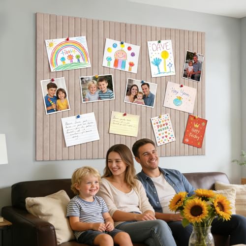 ddckj 120x90cm Große Filz Pinnwand Selbstklebend Dekorative Pinnwand aus Filz mit 100 Reißzwecke 0,9cm dick Faltbare Fototafel Bulletin Board Memo Boards auf Büro Hause Schule, Dunkles Kamelbraun