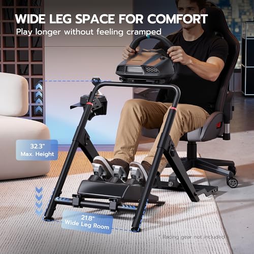 Image of ARES WING Foldable Sim Racing Wheel Stand with Chair Fixing | Formula and GT Racing Simulator Cockpit Compatible with Fanatec, Thrustmaster, Logitech, Moza, Simagic, Gaming Equipment
